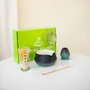 Juego de Té Matcha Rústico Estilo Japonés con Pintura de Paisaje, Tazón de Matcha con Pico, Batidor de Té de Cerámica, Juego de 8 Piezas en Caja de Regalo para Envío Transfronterizo