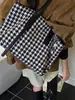 Bolso Grande Retro Cuadros para Mujer 2026 Nueva Moda Bolso Tote de Gran Capacidad Bolso de Hombro/Axila Casual para Ropa de Trabajo