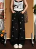 Ropa de mujer talla grande estilo coreano perezoso bordado de cachorro lindo jeans para mujer novedad de principios de otoño pantalones de pierna ancha de nicho