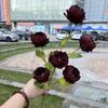 Oferta Especial Tema Rojo Grande Boda Flor Artificial Al Por Mayor Nuevo Estilo Chino Borgoña Flor de Guía de Camino Base de Fila de Flores Artificiales