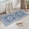 Alfombra de Terciopelo Estilo Bohemio para Entrada de Casa, Tapete Absorbente Antideslizante, Resistente al Desgaste, Adecuado para Sala de Estar, Dormitorio y Baño