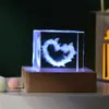 Adornos de cubo de luz nocturna de cristal de galaxia al por mayor transfronterizos, nube de amor, ballena, manualidades de cristal tallado, regalos