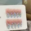 Unhas Portáteis de Fototerapia Puramente Feitas à Mão, Unhas Portáteis Mar Azul e Céu Azul, Produtos Acabados no Atacado, Unhas Portáteis Reutilizáveis Feitas à Mão