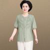 El atuendo de verano de mamá: Elegante Blusa para Mujeres de Mediana Edad y Mayores, Conjunto de Verano 2027, Camisa Bordada de Manga Corta Talla Grande para Adultos de Mediana Edad