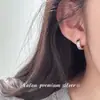 Pendientes de Plata de Ley S925 Nalan Plata Tailandesa Corazón Estrella Encaje Exquisitos Simples Estilo Ins Pendientes de Nicho M08320