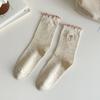 Calcetines para Mujer Calcetines de Algodón de Otoño Calcetines de Longitud Media Medias con Lazo Calcetines de Moda para Mujer Calcetines Anti-Pilling para Apilar Calcetines para Mujer