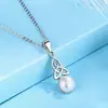 Accesorios Transfronterizos para Mujeres: Collar de Perlas de Agua Dulce de Plata 925 con un Colgante Geométrico Sencillo, de Alta Gama, Elegante y Moderno