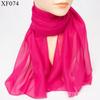Cachecol de Seda Chiffon de Cor Sólida para Festa de Dança Feminina Cachecol Decorativo Unificado Cachecol Longo Elegante Cachecol Fino para Proteção Solar