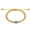 Pulsera Nueva de Cristal para Arroz Tejida a Mano Ojo del Diablo con Cuentas de Ojo Esmaltado para Mujeres