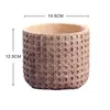 Vaso de cerâmica tecida em vime de bambu estilo japonês, vaso de flores de cimento retrô, conjunto de vaso de plantas verde estilo madeira