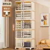Venta Directa de Fábrica Armario de Almacenamiento Plegable con Puerta Corredera y Ruedas, Armario Multicapa para Bebé, Armario Multicapa para Snacks y Artículos Varios