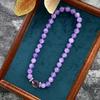Nuevo Collar de Bolas Redondas de Amatista Lavanda Natural Fuego Púrpura Nueve Estilo Chino Conjunto de Joyería con Cuentas Tendencia Nacional Colgante