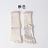 Calcetines de yoga de cinco dedos para mujer, calcetines antideslizantes, calcetines de dedos para Pilates, calcetines para piso de fitness en interiores, calcetines deportivos de media caña con suela de silicona