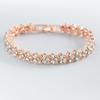Novo elegante pulseira de cristal romano simples com zircônia incrustada de diamante pulseira de prata banhada de comércio exterior europeu e americano mais vendida