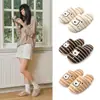 Pantuflas de Algodón Silencioso Japonés para Mujer, Pantuflas de Piel Cálidas de Felpa Plus para Invierno en Pareja, Pantuflas de Felpa Espesadas Antideslizantes para Hombre