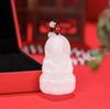 Suministro de transmisión en vivo Xinjiang Golden Jade colgante de marca de seguridad oveja grasa jade blanco hebilla de seguridad colgante Guanyin Buda collar