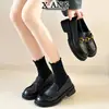 Mocasines de Cuero Genuino para Mujer Primavera 2026 Nuevo Estilo Japonés Zapatos JK Mary Jane Zapatos sin Cordones con Hebilla de Caballo