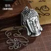 Nuevo Metal Relieve Forma de Cabeza de Buda Tathagata Inflable A prueba de Viento Colgante de Encendedor Regalo Personalizado Creativo de Gama Alta