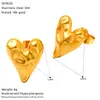 Pendientes Prismáticos Simétricos Exagerados de Alta Gama con Patrón de Martillo Cóncavo y Convexo de Acero Inoxidable Dorado de 18K Estilo Ins Transfronterizo Europeo y Americano para Mujer