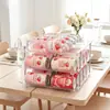 Artefato de Armazenamento de Geladeira Removível Transparente Multicamadas Reposição Automática Gaveta de Extração Rack de Armazenamento de Mesa para Latas de Refrigerante
