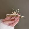 Orelhas de coelho Pérola Clipe Feminino Verão Grande Elegante Updo Cabelo Elegante Meio-amarrado Grampo de Cabelo Parte de Trás da Cabeça Tubarão Clipe de Alta Qualidade