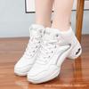 Zapatos de Baile de Cuero Otoño e Invierno Nuevos de Tacón Medio Suela Blanda Zapatos de Baile Cuadrado Zapatos de Baile de Jazz de Caña Alta para Adultos Zapatos de Baile de Marinero