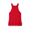 2025 Atravessando Fronteiras Aliexpress Popular Roupas Femininas Exportação Atacado Novo Zr Corrente Franja Borda Tricô Top