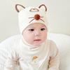 Chapéu de bebê urso de desenho animado primavera e outono 3-6-12 meses de idade masculino e feminino bebê pulôver chapéu algodão bonito chapéu de pneu de dormir