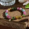Nuevos brazaletes de estilo étnico, brazaletes de cristal hechos a mano de nicho para estudiantes, niñas, parejas y mejores amigos, al por mayor