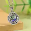 Pingente Rei Cervo Dourado em Prata Pura Colar Antigo Elegante com Esmalte Florido Caractere de Bênção Corrente Clavicular Pequena Artística para Mulheres