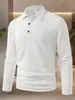 Colección Primavera/Otoño 2026: Nueva camisa de punto gofre de color liso con cuello alto de manga larga, diseño simple, moda de alta gama para hombre, estilo casual de negocios, transfronteriza