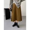 Saia Midi Branca para Mulheres, Outono e Inverno, Emagrecedora, Fluida, Saia Lápis de Tricô Grosso, Saia Evasê, Saia de Inverno de Comprimento Médio