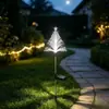 Luzes de Natal de fibra óptica transfronteiriças, luzes de jardim de solo, luzes solares decorativas para gramado com atmosfera natalina