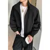 Jaqueta gola alta para homens, primavera e outono 2026 novo cardigã casual com zíper, casaco moderno estilo americano solto plus size