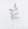 Venda Direta de Fábrica de Folhas Douradas com Glitter de Natal, Decorações Festivas, Folhas Artificiais, Plantas Simuladas, Galhos com Glitter, Suprimentos para Melhorar a Atmosfera