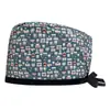 Gorro Quirúrgico Estampado de Algodón Ajustable Bolsa para Cabello Largo de Mujer Gorro Dentista Clínica Dental Gorro Esmerilado Comercio Exterior para Hombres