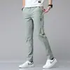 Calças Casuais Masculinas de Outono de Alta Qualidade de Hong Kong, Calças Longas Retas Slim Fit, Calças Esportivas Masculinas com Stretch Estilo Coreano Versáteis para Primavera/Outono