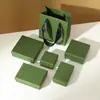 ¡Guau! Caja de Empaque de Joyería Verde Kapok Personalizada de Gama Alta Caja de Almacenamiento para Anillos y Collares Tapa Cielo y Tierra Caja Cajón de Joyería