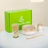 Juego de Té Matcha Transfronterizo Juego de 7 Piezas Batidor de Té Esmaltado en Horno Juego Japonés de Matcha Tazón de Matcha con Pico