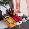 Caja rectangular de plástico de color sólido para almacenamiento de artículos diversos, cocina, oficina, baño, escritorio, hogar, cesta de almacenamiento de escritorio