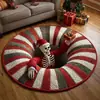 Tapete Redondo para Chão com Armadilha Visual 3D de Halloween Veludo Cristalino Tapete com Ilusão de Redemoinho Celebridade da Internet Decoração de Festival para Sala de Estar Capacho