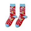 Calcetines de algodón para hombre, de talla grande, con diseño de animación de las cuatro estaciones, de estilo europeo y americano, para mujer Simpson, de Amazon, fabricantes de comercio exterior al por mayor.