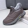Zapatos de Hombre Invierno Estilo Nuevo Más Terciopelo Versátil Deporte Casual Botas de Nieve Suela Suave Antideslizante Slip-On Cómodos Zapatos de Papá