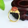 Anillo de Cristal Natural Ai Yu Anillo de Cristal de Fresa Joyería Dulce Oferta Especial Transmisión en Vivo Mayorista S5021202