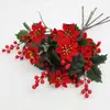 Flor de nochebuena artificial de un solo tallo, regalo de Navidad, adorno de decoración para el hogar, arreglo de ambiente, flores artificiales al por mayor
