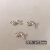 Arte de Uñas Transfronterizo Ultra Brillante Circonita Lazo Plateado Decoración de Uñas Celebridad de Internet Popular Venta Caliente Mariposa Pequeña Accesorios para Uñas Al por Mayor