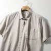 Camisa Casual de Manga Corta de Color Puro Transpirable Cómoda Pantalones con Bolsillo de Solapa Camisa de Algodón y Lino para Hombre Manga Corta de Algodón y Lino 8717