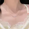 Estilo Mori cadena de clavícula con borlas de temperamento pequeño y fresco Collar de hoja con diamantes brillantes simple estilo coreano para mujer regalo para novia amante