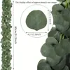 Corona de Hiedra Artificial Verde Guirnalda de Hiedra Falsa Hojas de Eucalipto Falsas Planta de Flor de Plástico Redonda Artificial Enredadera