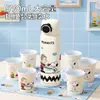 Taza térmica de doble pared de Snoopy, elegante y portátil, con popote, adecuada para niñas, niños y estudiantes para usar en la escuela, y diseñada para ser resistente a caídas